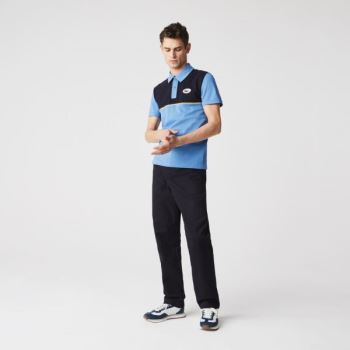 Lacoste Lacoste Heritage Slim Fit Stretch Cotton Piqué Polo Shirt - Polo Pánské Bílé / Blankyt / Bíl